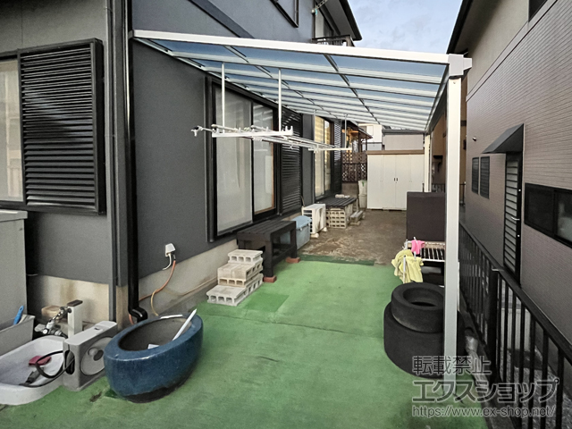 福岡県北九州市ののテラス屋根 ソラリア F型 テラスタイプ 単体 積雪〜20cm対応 施工例