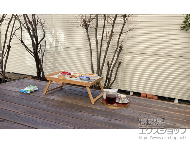 神奈川県横浜市ののフェンス・柵 ミエーネフェンス 目隠しルーバータイプ 2段支柱 自立建て用 施工例