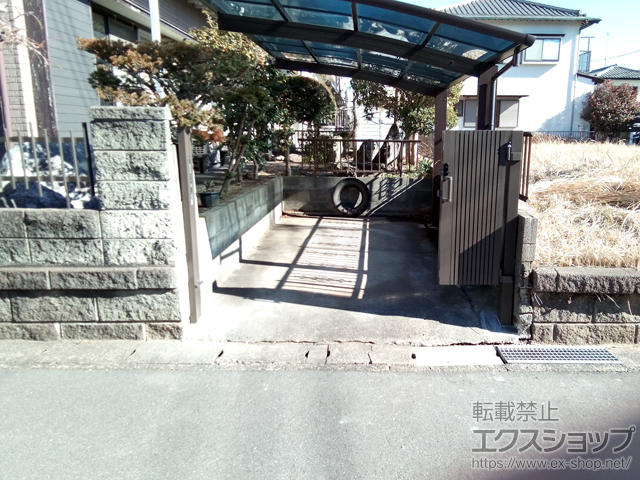 千葉県市原市ののカーゲート 伸縮門扉QA HG型 ハンガータイプ 片開き 265S 施工例