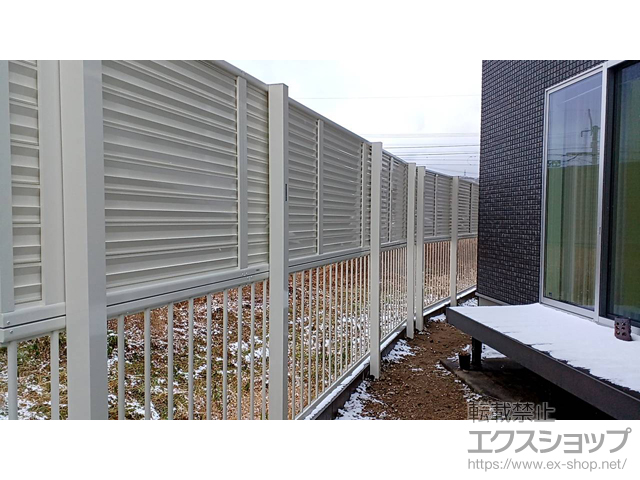 岐阜県土岐市ののフェンス・柵 ミエーネ＋ミエッタフェンス 2段支柱 自立建て用 施工例