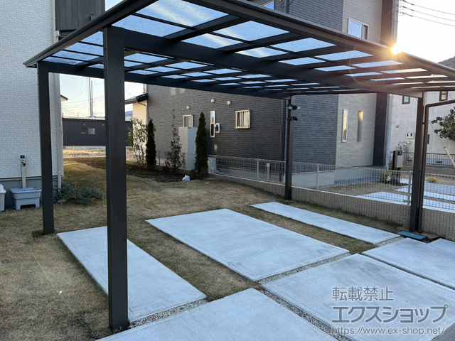 栃木県さくら市ののカーポート ソリッドポート ワイド 積雪〜20cm対応 施工例