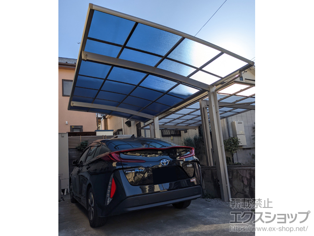 埼玉県所沢市ののカーポート プレシオスポート 積雪〜20cm対応+着脱式サポート柱 2本入り×1セット 施工例