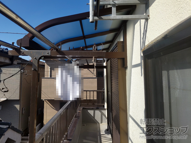 千葉県市川市ののバルコニー・ベランダ屋根 ソラリア R型 ルーフタイプ 単体 積雪〜20cm対応 施工例