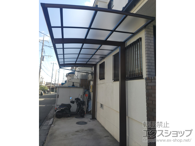 千葉県市川市ののカーポート、バルコニー・ベランダ屋根 アリュースRE 前下がり 積雪〜20cm対応 施工例