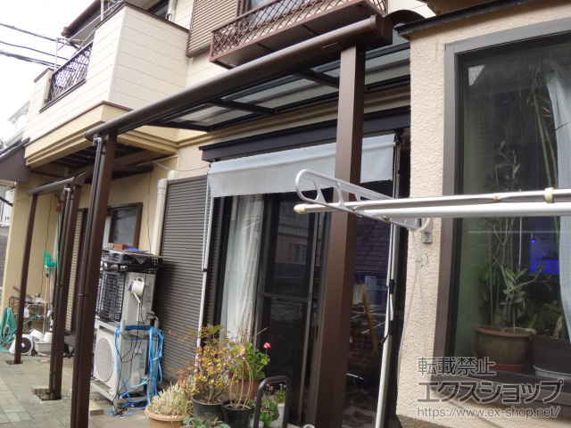 神奈川県横須賀市ののテラス屋根 プレシオステラスII R型 テラスタイプ 単体 積雪〜20cm対応 施工例