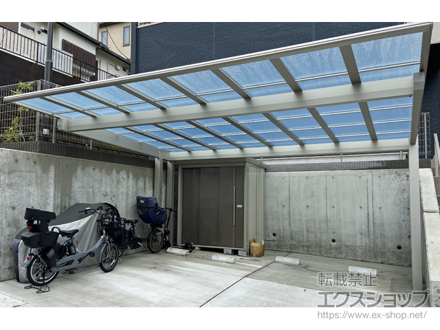 神奈川県横浜市ののカーポート エフルージュツインEX FIRST 後方支持タイプ 積雪〜20cm対応 施工例