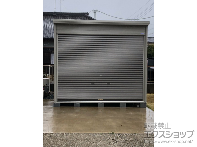 茨城県稲敷市のの物置・屋外倉庫 バイクシャッターマン 一般型 BS-2929WH BS-2929WH＋サイドタナセット 施工例