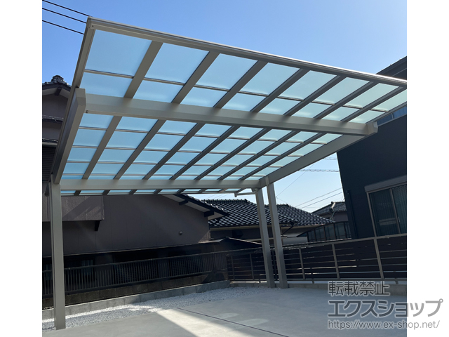 福岡県北九州市ののカーポート エフルージュツインEX FIRST 後方支持タイプ 積雪〜20cm対応 施工例