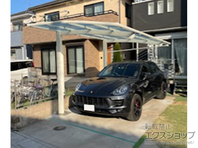 埼玉県北本市ののカーポート アリュースRE 前下がり 積雪〜20cm対応＋着脱式サポート 施工例