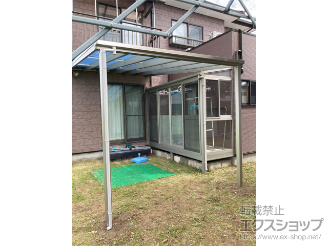 栃木県矢板市ののテラス屋根 ソラリア F型 ビッグサイズ 単体 積雪〜20cm対応 施工例