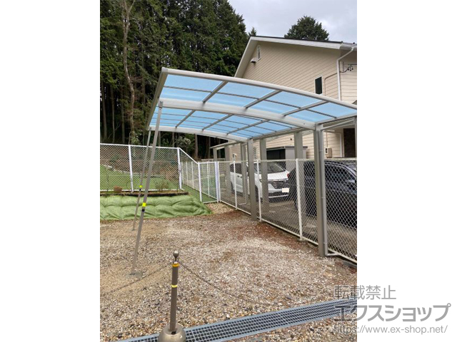 岐阜県恵那市ののカーポート アリュース　積雪〜20cm対応＋着脱式サポート柱 施工例
