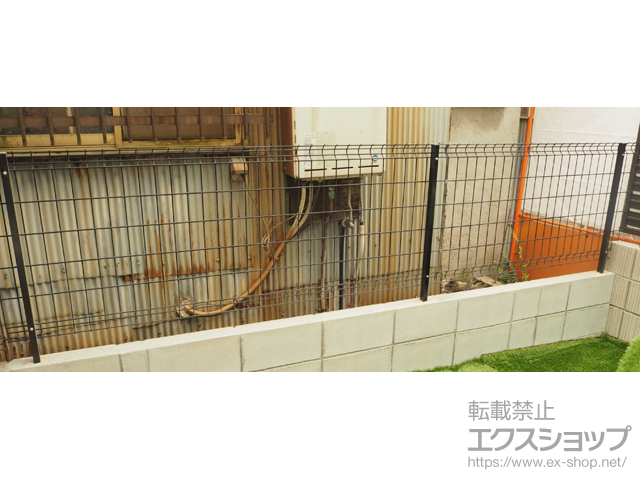大阪府岸和田市ののフェンス・柵 ハイグリッドフェンスUF8型　フリーポールタイプ 施工例