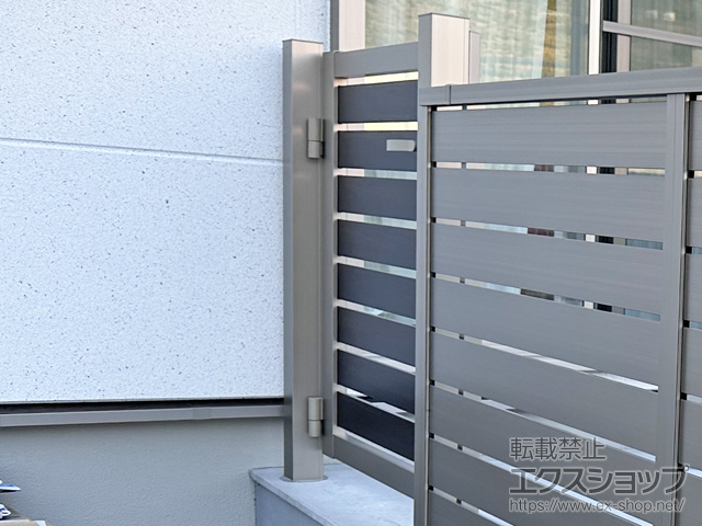 和歌山県有田市のの門扉 開き門扉AB ウッディYS3型 片開き　柱使用 施工例