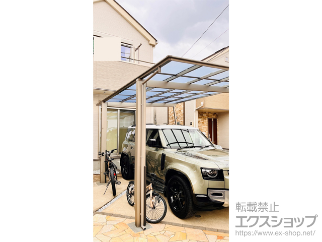 東京都杉並区ののカーポート フーゴF (フラットスタイル) 耐雪風圧強化パッケージ 積雪〜30cm対応 施工例