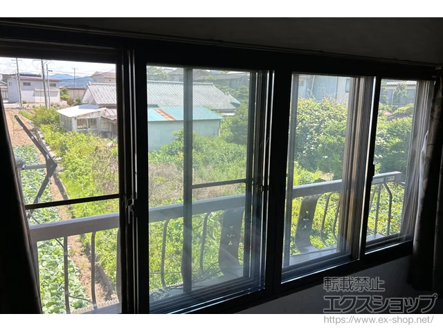 長野県東筑摩郡朝日村のLIXIL リクシル（トステム）の内窓（二重窓・二重サッシ） インプラス 引違い窓 4枚建 施工例