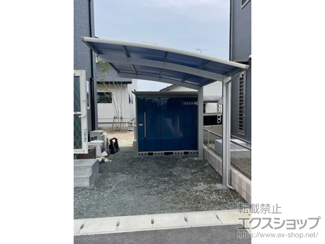 熊本県合志市ののカーポート プレシオスポート 積雪〜20cm対応＋水平式物干し 施工例