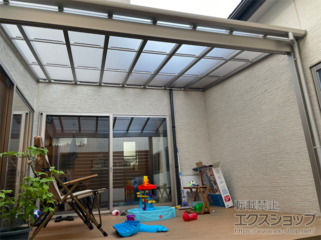 石川県白山市ののテラス屋根 ソラリア F型 1500 テラスタイプ 単体　積雪〜50cm対応 施工例