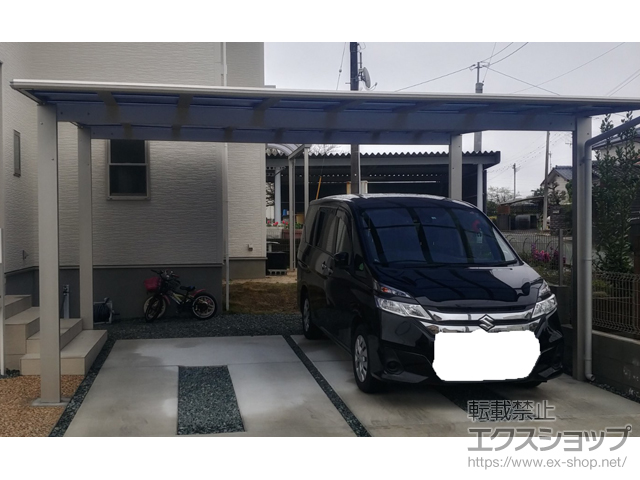 福岡県筑後市ののカーポート エフルージュ ツイン FIRST 積雪〜20cm対応 施工例