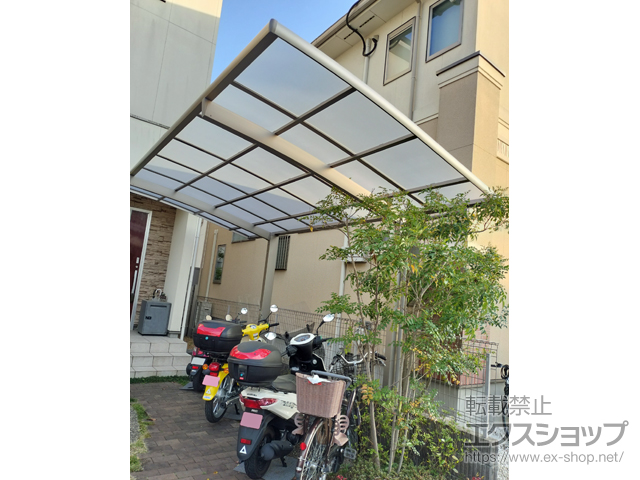 大阪府交野市ののカーポート ネスカR (ラウンドスタイル) 積雪〜20cm対応 施工例