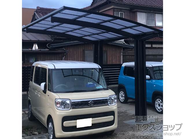 三重県鈴鹿市ののカーポート アリュース　積雪〜20cm対応+着脱式サポート 施工例