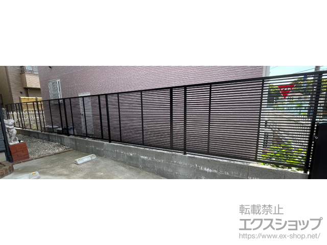 千葉県柏市ののフェンス・柵 フェンスAB YR1型 横格子1 フリーポールタイプ 施工例