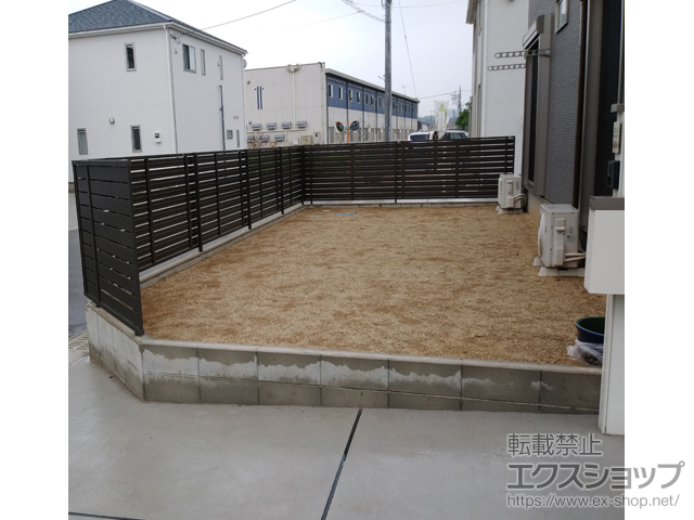 熊本県宇城市ののフェンス・柵 モクハイフェンス アルミ色タイプ　フリーポールタイプ 施工例