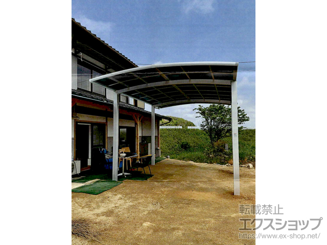 岡山県赤磐市ののカーポート ネスカR (ラウンドスタイル) ワイド 積雪〜20cm対応 施工例