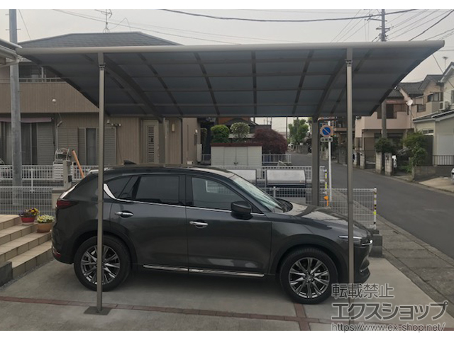 埼玉県久喜市ののカーポート ネスカR (ラウンドスタイル) 積雪〜20cm対応＋着脱式サポート柱 施工例