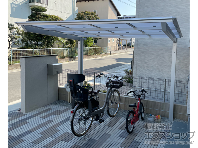 兵庫県加古川市ののサイクルポート・駐輪場 ネスカFミニ (フラットスタイル) 積雪〜20cm対応 施工例