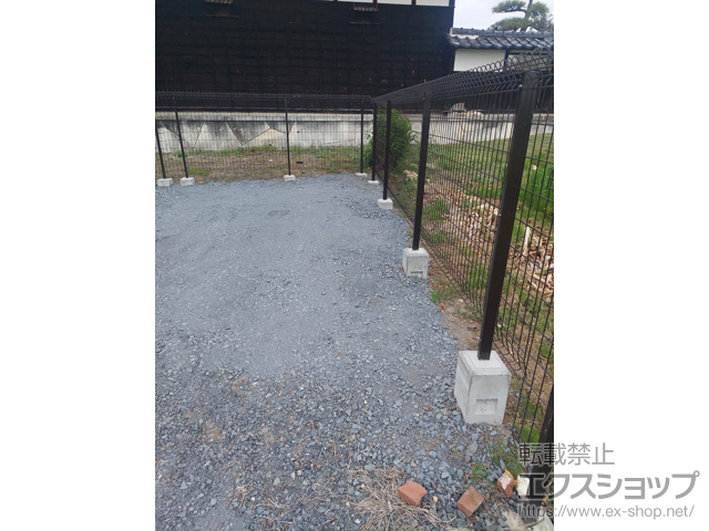 茨城県常陸太田市ののフェンス・柵 メッシュフェンス G10　自由柱施工 施工例