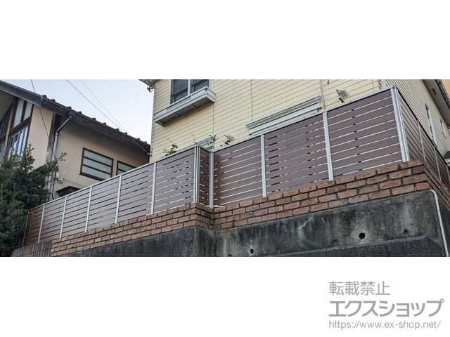 神奈川県横浜市ののフェンス・柵 モクハイフェンス　木調カラー　フリーポールタイプ 施工例