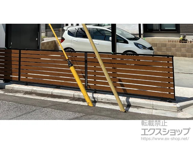 千葉県松戸市のValue Selectのフェンス・柵・塀 モクアルフェンス 横板タイプ 自由柱施工 施工例