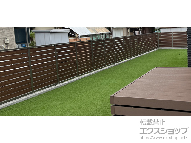 三重県鈴鹿市ののフェンス・柵 モクハイフェンス アルミ色タイプ フリーポールタイプ 施工例