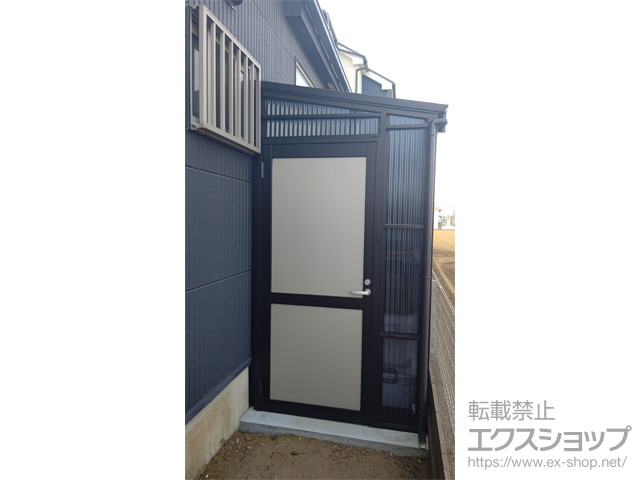 千葉県船橋市ののストックヤード ストックヤードII 両側ドア付きタイプ 積雪〜20?対応＋腰パネル（アルミ樹脂複合板） 施工例