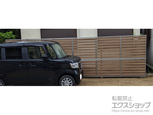 奈良県桜井市ののフェンス・柵 モクハイフェンス アルミ多段柱仕様（パネル2段） 施工例