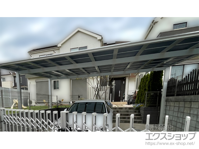 千葉県柏市ののカーポート フーゴF (フラットスタイル) ワイド 積雪〜20cm対応 施工例