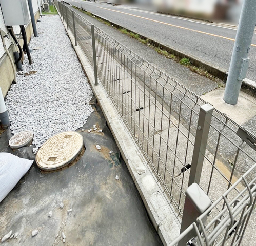 千葉県市原市ののフェンス・柵 イーネットフェンス 3F型　自由柱施工 施工例