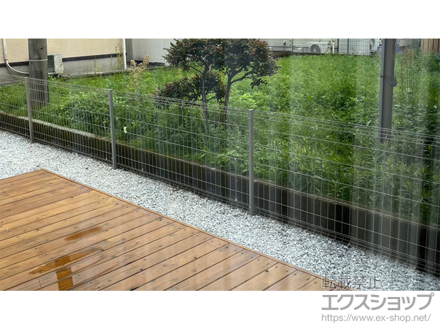 鹿児島県姶良市ののフェンス・柵 イーネットフェンス 3F型 自由柱施工 施工例