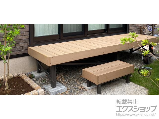 千葉県千葉市ののウッドデッキ 樹ら楽ステージ 木彫+独立ステップ 施工例