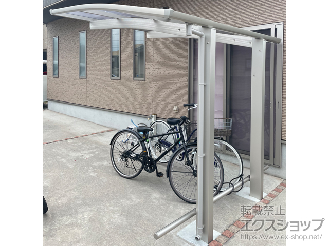 広島県福山市ののサイクルポート・駐輪場 アリュースミニ 積雪〜20cm対応+車止めバー 施工例