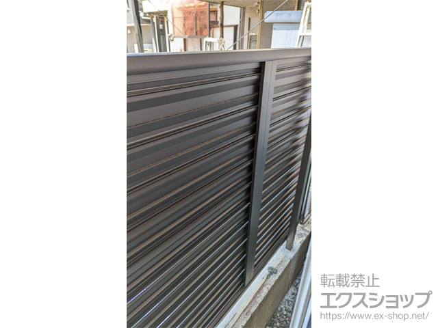 東京都江戸川区ののフェンス・柵 シンプレオフェンス13F型 ルーバー 自由柱施工 施工例