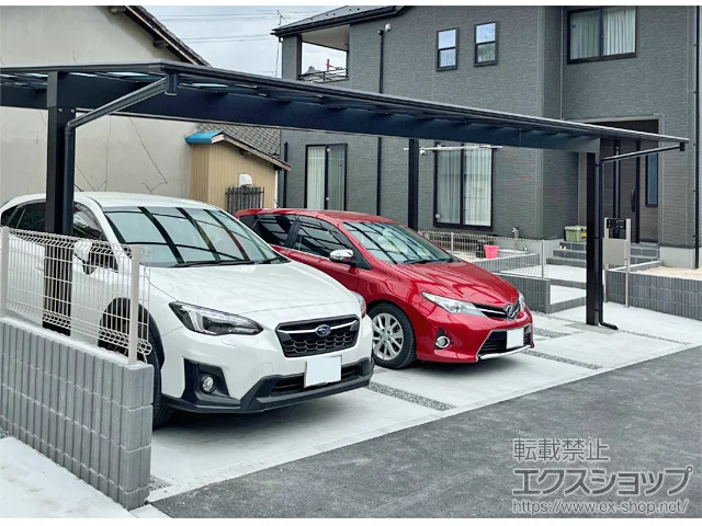 福島県いわき市のYKKAPのカーポート エフルージュ トリプル FIRST 積雪～20cm対応 施工例