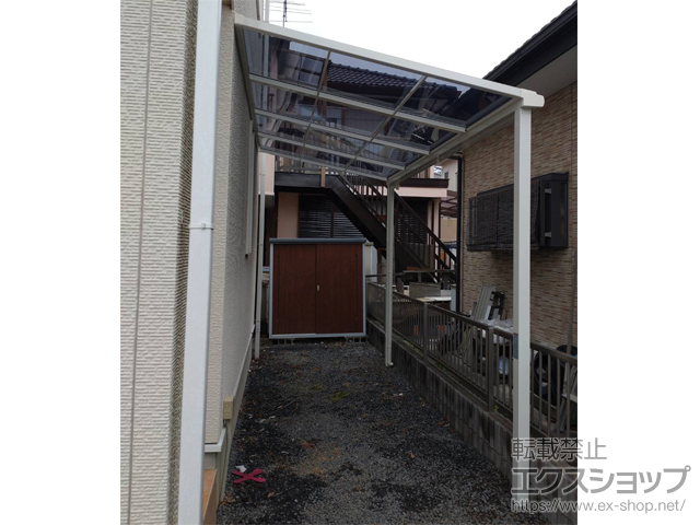 茨城県結城市ののテラス屋根 スピーネ F型 テラスタイプ 単体 積雪〜20cm対応 施工例