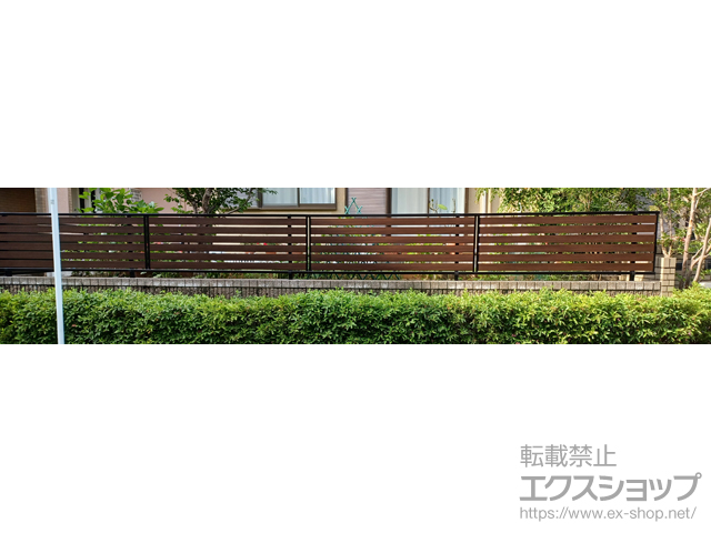 神奈川県三浦市ののフェンス・柵 モクアルフェンス 横板タイプ　自由柱施工 施工例