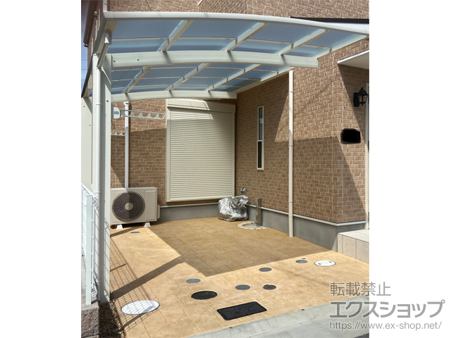 兵庫県宝塚市ののカーポート アリュース　積雪〜20cm対応＋水平式物干し 施工例