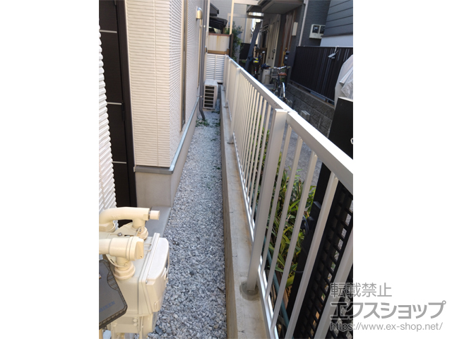 東京都品川区ののフェンス・柵 ミエッタフェンス 防犯たて格子タイプ 自由柱施工 施工例