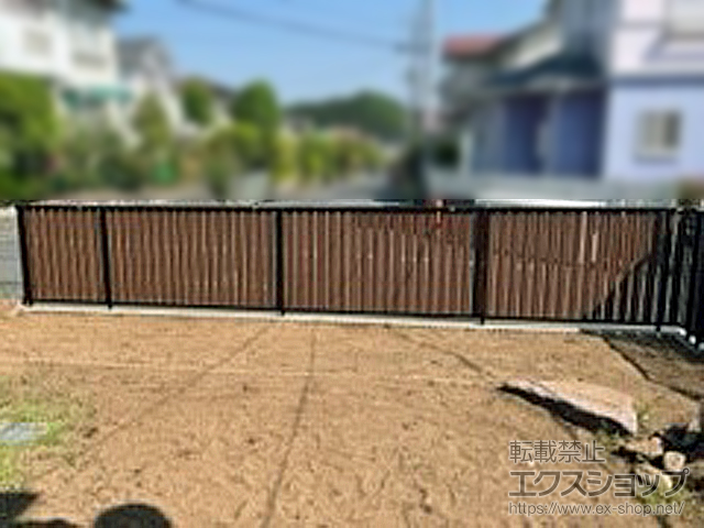 埼玉県比企郡小川町ののフェンス・柵 フェンスAB TS2型(縦スリット2) フリーポールタイプ 施工例