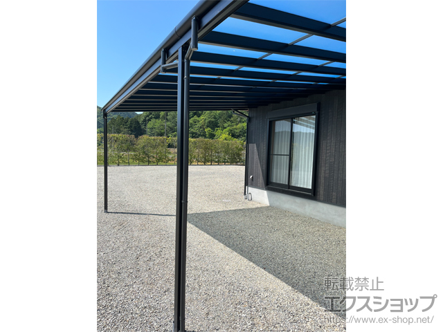 兵庫県赤穂郡上郡町ののテラス屋根 レボリューA F型 テラスタイプ 連棟 積雪〜20cm対応 施工例