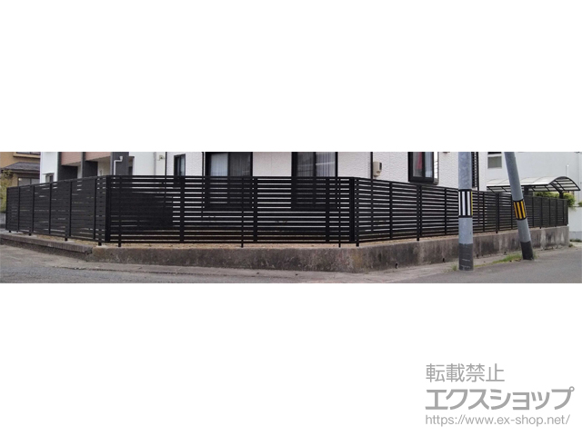 宮城県仙台市ののフェンス・柵 フェンスAB YS2型 横スリット2 フリーポールタイプ 施工例