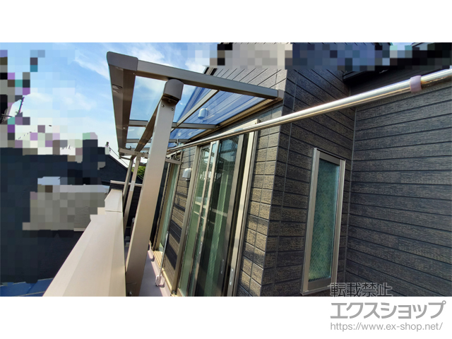 神奈川県横浜市ののバルコニー・ベランダ屋根 スピーネ F型 屋根タイプ 単体 積雪〜20cm対応＋吊り下げ物干しAセット 施工例